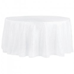 108 Round White Pintuck Linens